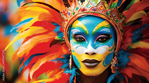 Wallpaper Mural person celebrating carnival, generative ai Torontodigital.ca