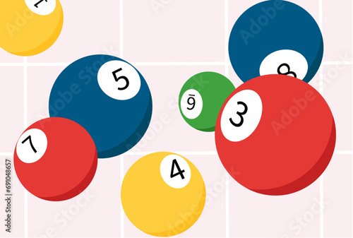 Lottery lotto balls dropping  gambling illustration