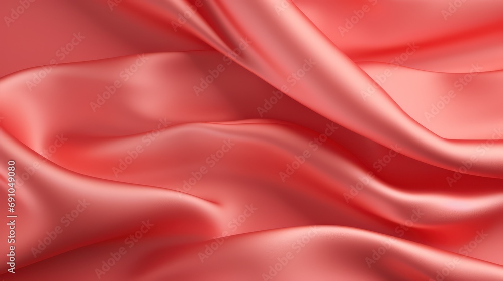 Fototapeta premium light red silk fabric texture luxurious background 3d Rendering, 4k Ultra hd