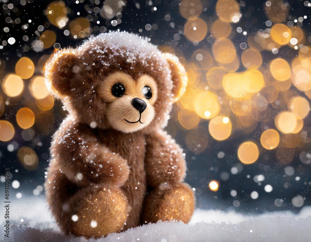 monkey teddy bear toy in the snow monkey teddy bear toy in the snow