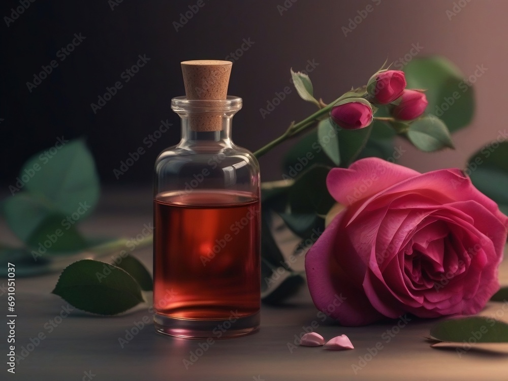 A serene image featuring essential aromatic oil infused with the delicate fragrance of roses, emphasizing natural remedies for skincare and holistic well-being in a tranquil environment. A serene image featuring essential aromatic oil infused with the delicate fragrance of roses, emphasizing natural remedies for skincare and holistic well-being in a tranquil environment.
