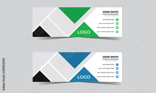 Free vector email signature design and professional business cover design template
