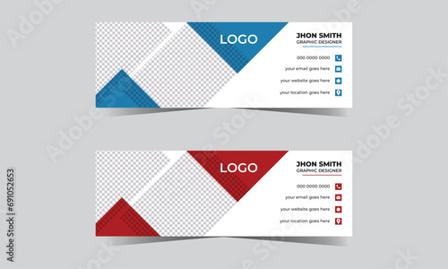 Free vector email signature design and professional business cover design template