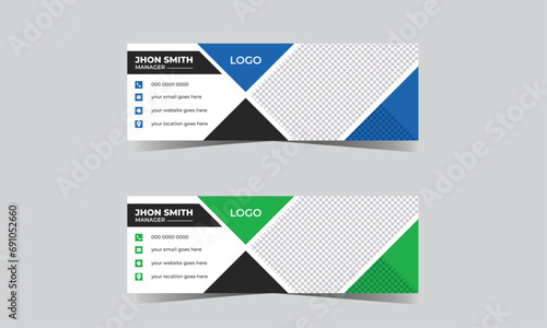 Free vector email signature design and professional business cover design template
