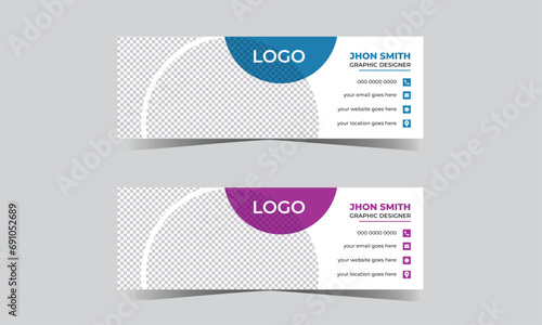 Free vector email signature design and professional business cover design template