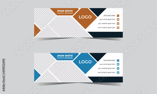 Free vector email signature design and professional business cover design template