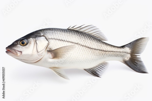 Fresh sea bass fish isolated on transparent or white background