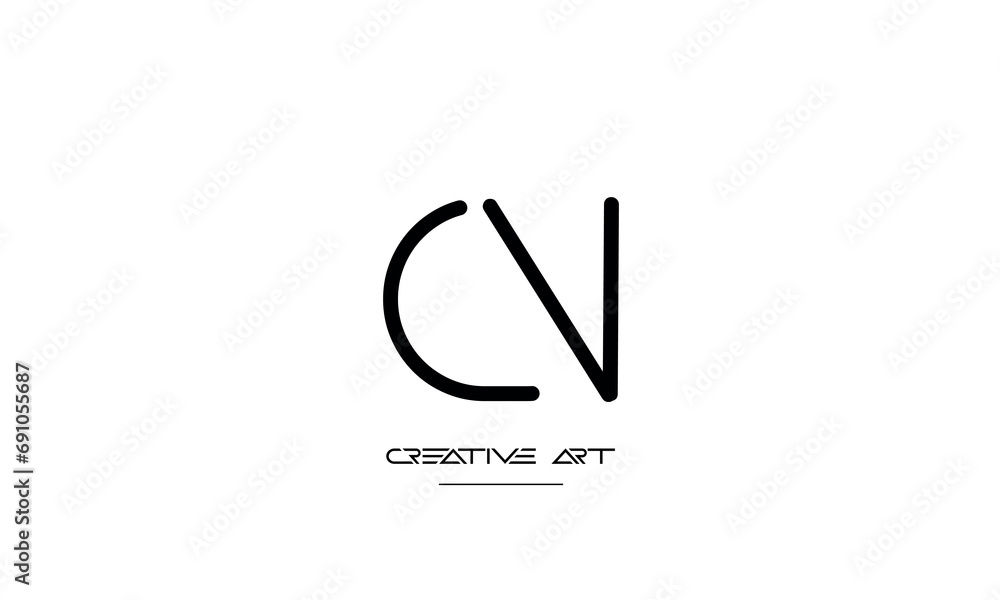 CN, NC, C, N abstract letters logo monogram CN, NC, C, N abstract letters logo monogram
