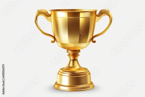 Gold trophy cup isolated
