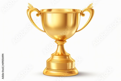 Gold trophy cup isolated