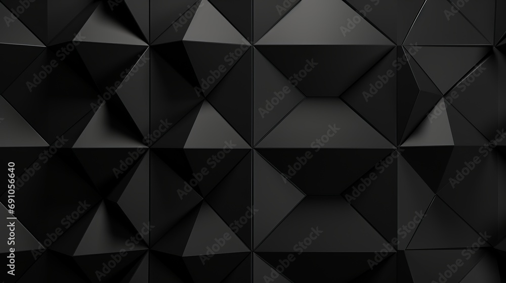 modern semigloss black 3d wall tiles background with polished diamond shapes - interior design concept modern semigloss black 3d wall tiles background with polished diamond shapes - interior design concept