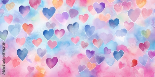 Pastel hearts background , in the style of vibrant stage backdrops, 