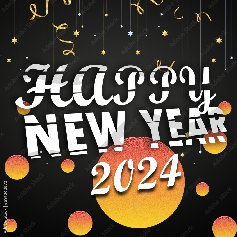 happy new year 2024 clud background vecter file design.