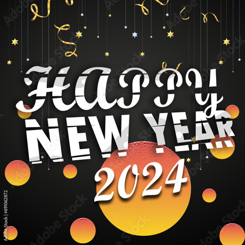 happy new year 2024 clud background vecter file design. photo