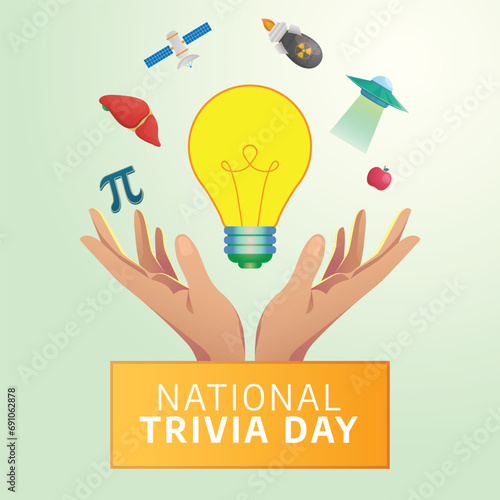 Flyers honoring National Trivia Day or promoting associated events might include vector graphics regarding the holiday. design of flyers, celebratory materials.