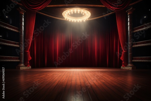 red curtain with spotlight. perfect for background.