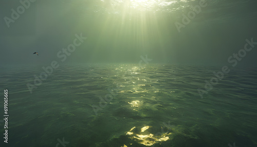 ocean pollution: global warming, CO2 issue, acidified seas, generative AI © 4K_Heaven