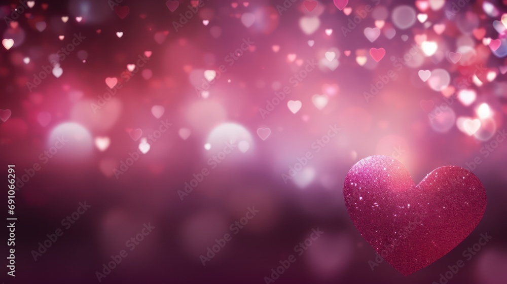 Whimsical valentine day joyful background mystic lights in the glitter background, with space for product placement