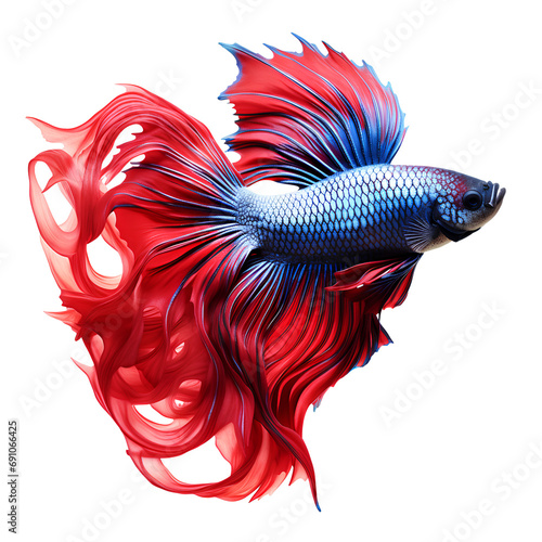 Beautiful siamese fighting fish on transparent background PNG © I LOVE PNG