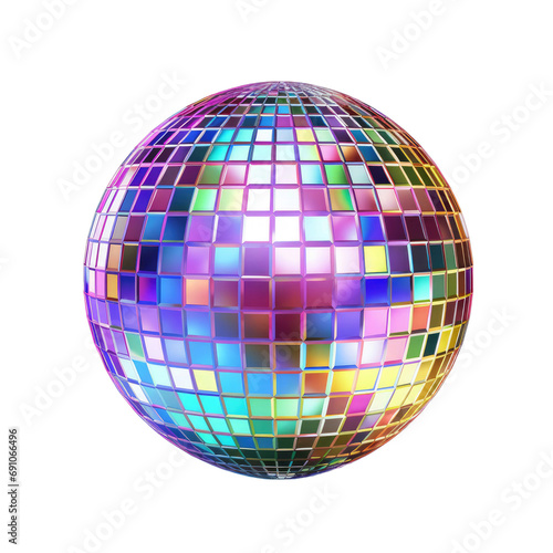 Disco ball isolated on white or transparent background