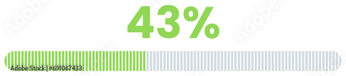 43% Loading. 43% progress bar Infographics vector, 43 Percentage ready to use for web design ux-ui