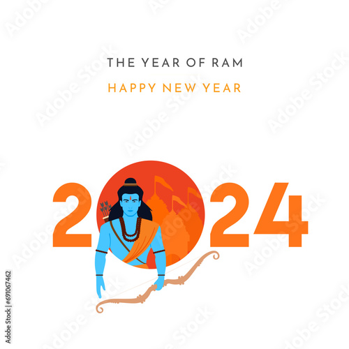 Lord Ram in 2024 New Year Greeting