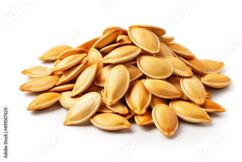 Pumpkin seeds isolated on transparent or white background photo