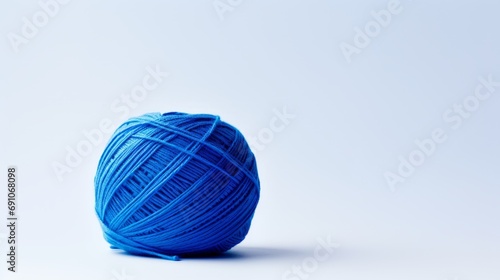 a ball of blue yarn