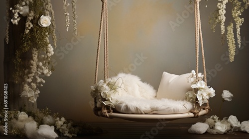 Newborn baby photography swing. Background for newborn baby photo photo