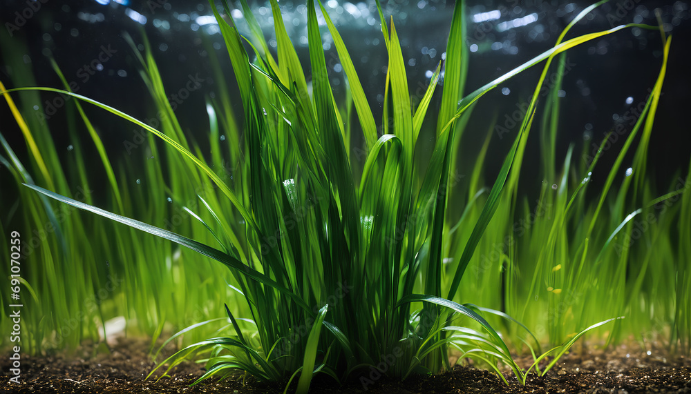 Obraz premium aquatic plant: Vallisneria spiralis, generative AI