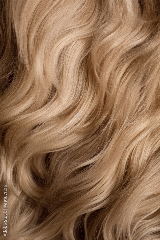 A close up texture of light color hair, hair pattern photo, curly hair macro, blonde, white hair style, salon, AI generated. A close up texture of light color hair, hair pattern photo, curly hair macro, blonde, white hair style, salon, AI generated.