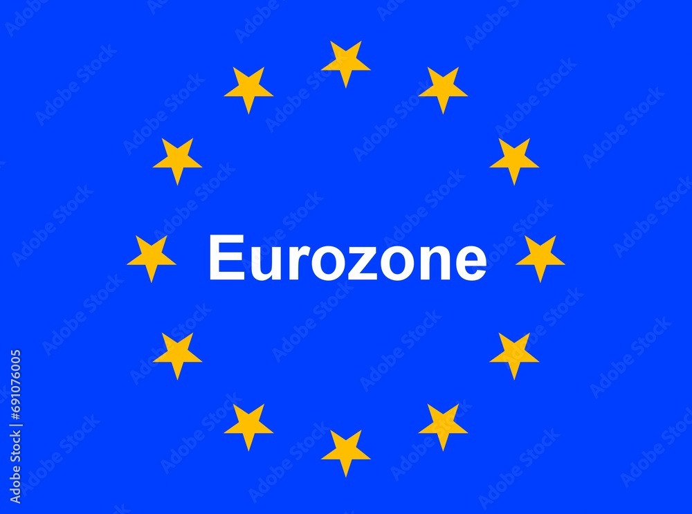 Illustration einer Europaflagge mit der Aufschrift Illustration einer Europaflagge mit der Aufschrift