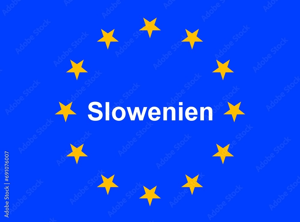 Illustration einer Europaflagge mit der Aufschrift Illustration einer Europaflagge mit der Aufschrift