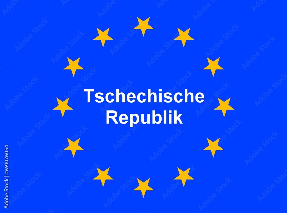 Illustration einer Europaflagge mit der Aufschrift Illustration einer Europaflagge mit der Aufschrift