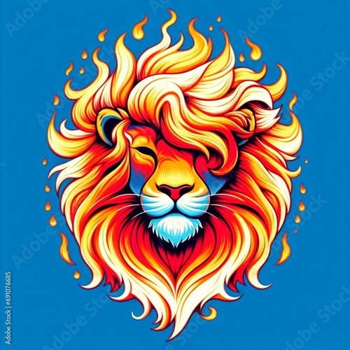 lion head illustration. ai generated