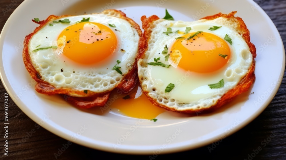 Morning fried eggs. Lovely Beautiful breakfast Morning fried eggs. Lovely Beautiful breakfast