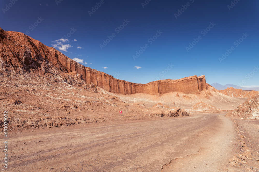 desert landscape of Valles de la Luna, in Atacama, Chile