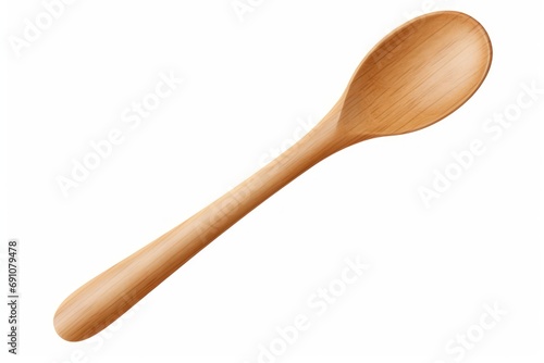 Wooden spoon isolated on transparent or white background photo