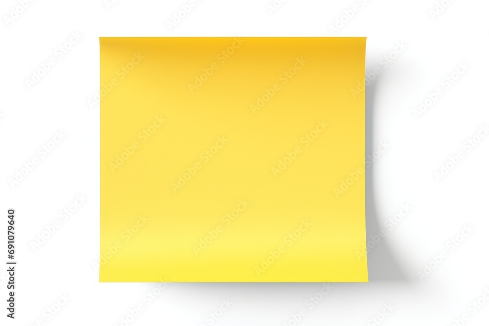 Yellow sticky post it note isolated on transparent or white background - obrazy, fototapety, plakaty 