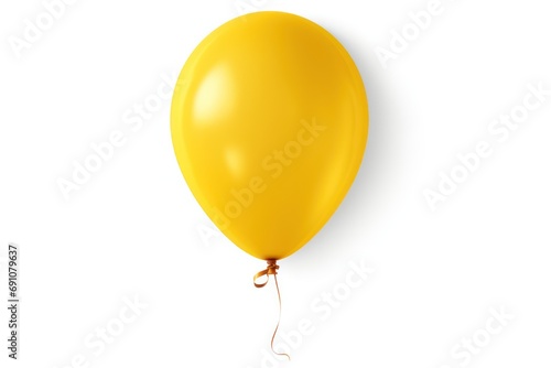 Yellow balloon isolated on a transparent or white background