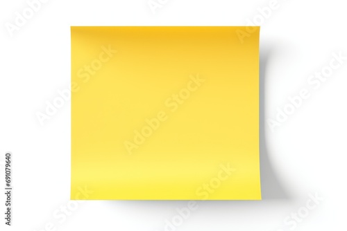 Yellow sticky post it note isolated on transparent or white background photo