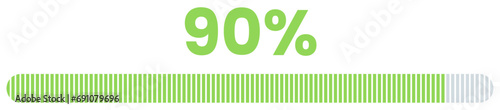 90% Loading. 90% progress bar Infographics vector, 90 Percentage ready to use for web design ux-ui photo