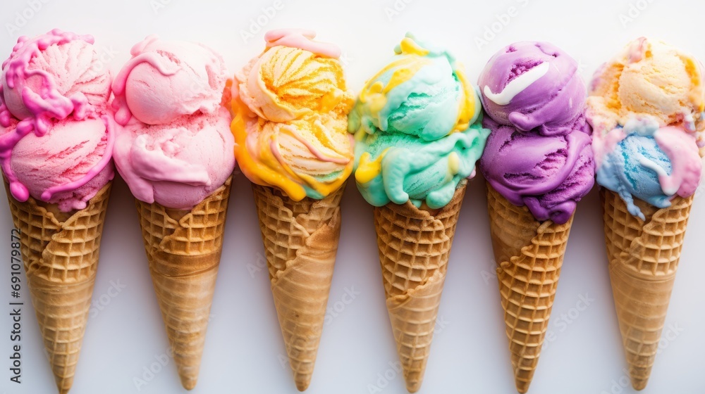 Colored ice cream background.