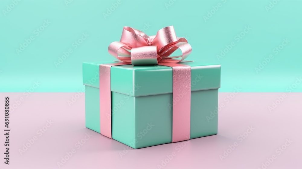 Gift in a box with a bow.