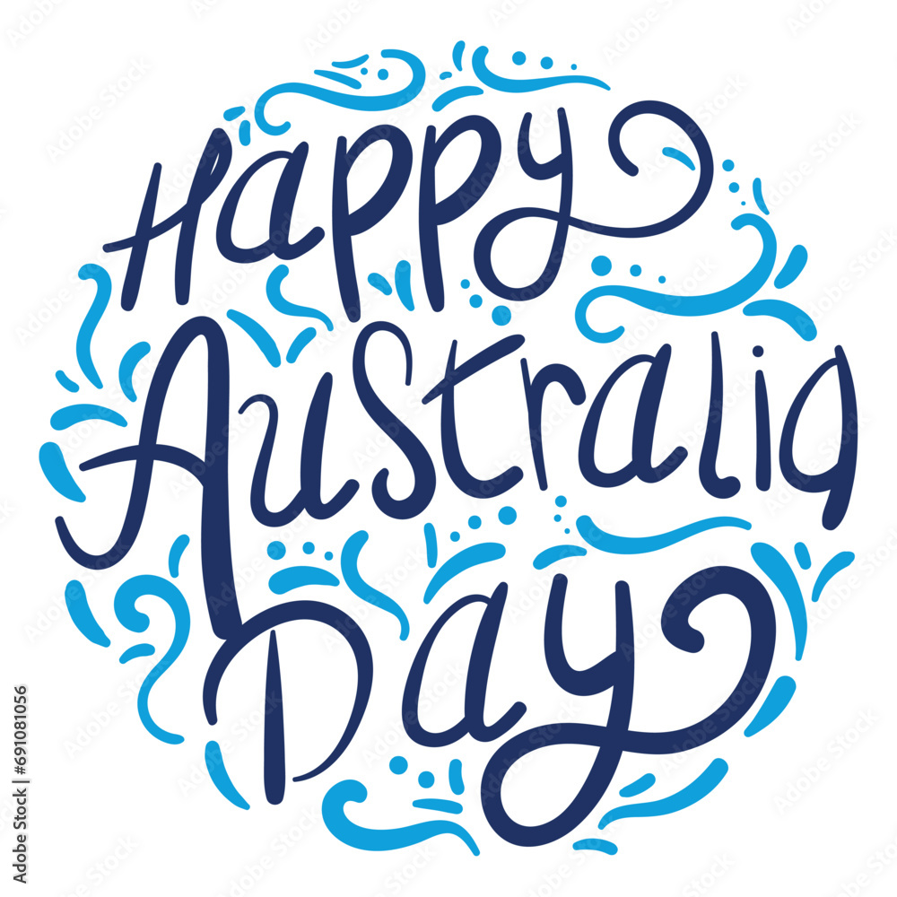 australia day lettering illustration