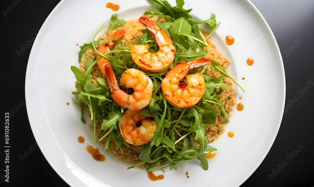 seafood with large shrimp on top seafood with large shrimp on top