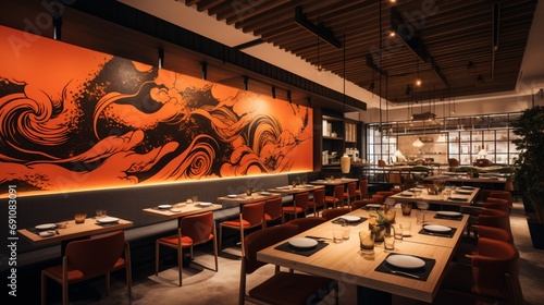 A contemporary fusion restaurant featuring a gastronomic fusion of diverse culinary traditions and flavors. photo