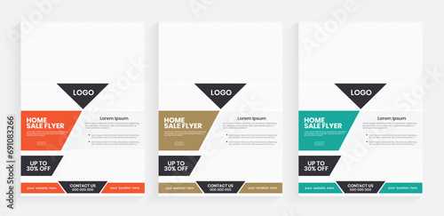 Real estate industry commercial flyer template, Home sale marketing print flyer and poster design, Property sale flier, House sale leaflet, Promotion vertical handout.