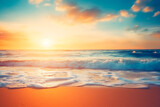 Sunset on the beach, concept relax and Healthy life