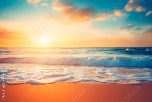 Sunset on the beach  concept relax and Healthy life